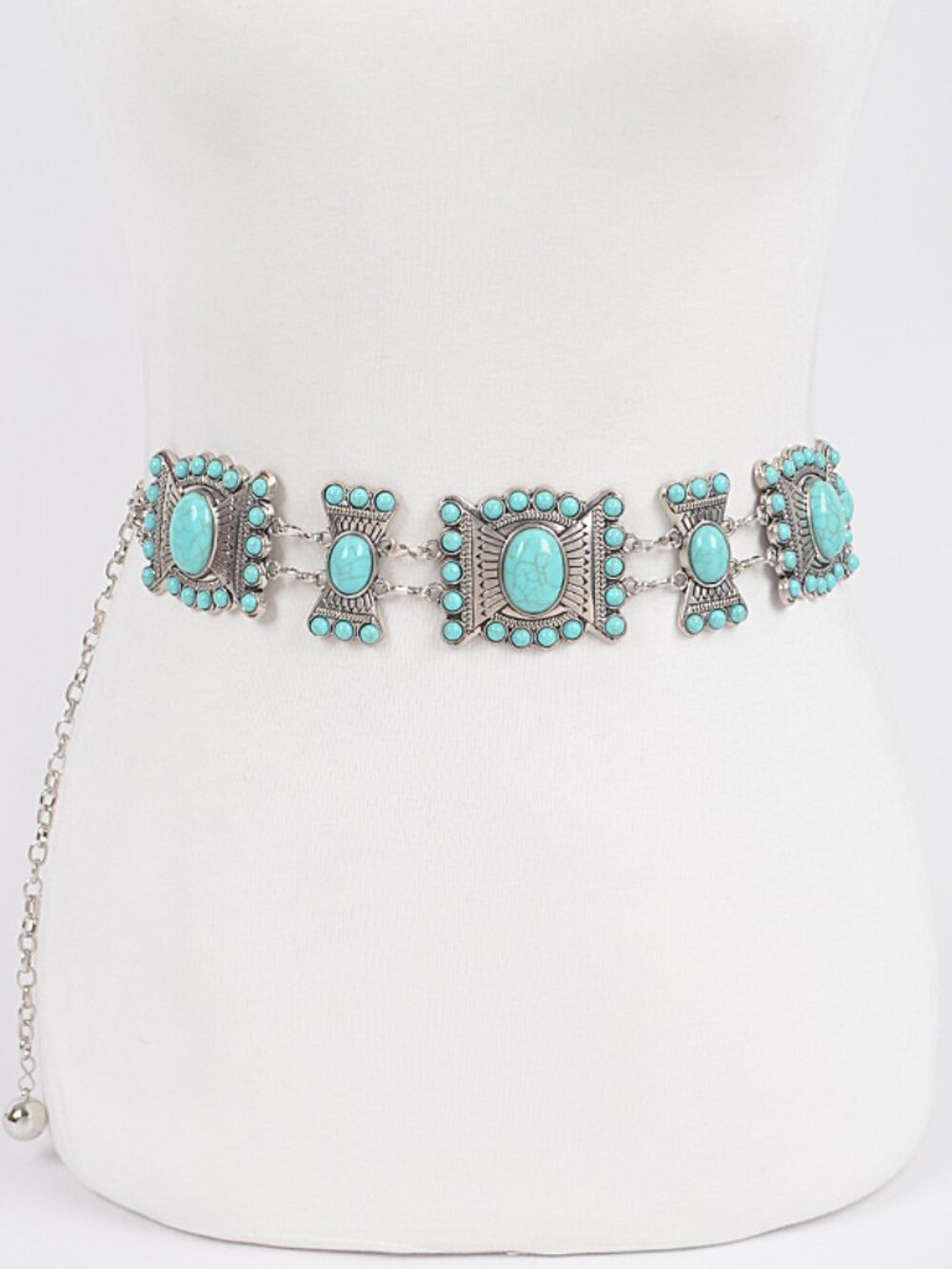 BNWT Plus Size Turquoise Western Inspired Chain Belt XL Chain Belt